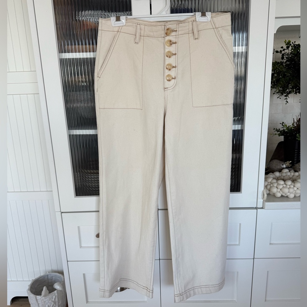 Tribal wide leg cropped high rise